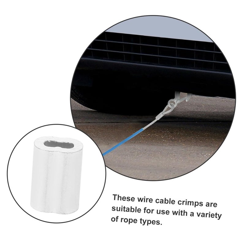 Silver Buckle Cable Clamp 250pcs Wire Rope Crimping Loop Sleeves 1 20X0 80X0 50CM - Image 5